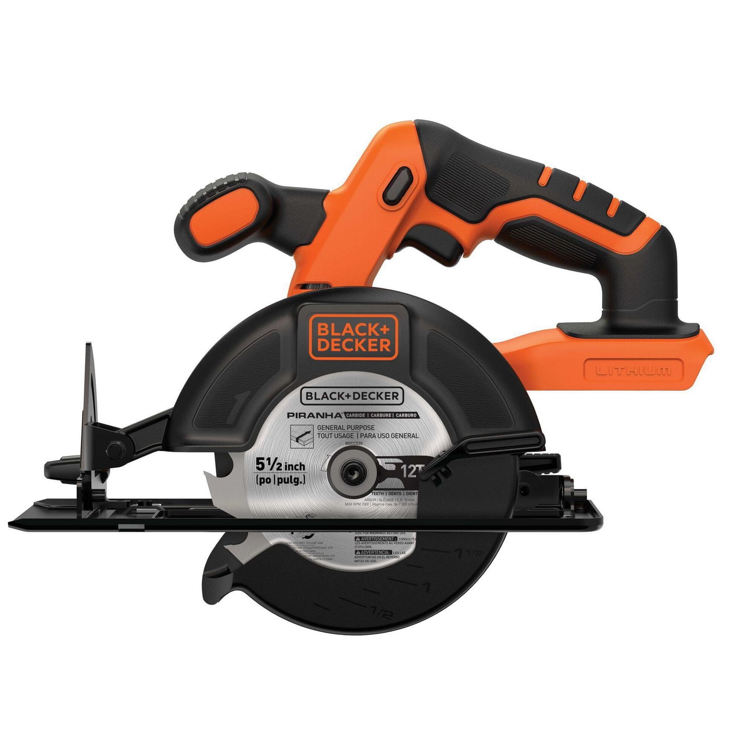 BLACK+DECKER Scie circulaire sans fil 20V MAX* POWERCONNECT™ 5-1/2 in. Scie circulaire sans fil, outil seul