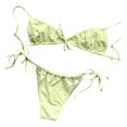 thumbnail image 4 of LSLJS Women's Solid Color Bikini Swimsuit Two Piece Filled Bra Swimwear Beachwear, 4 of 6