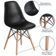 thumbnail image 2 of 2 Pk. Elon Series Black Plastic Chair with Wooden Legs, 2 of 9