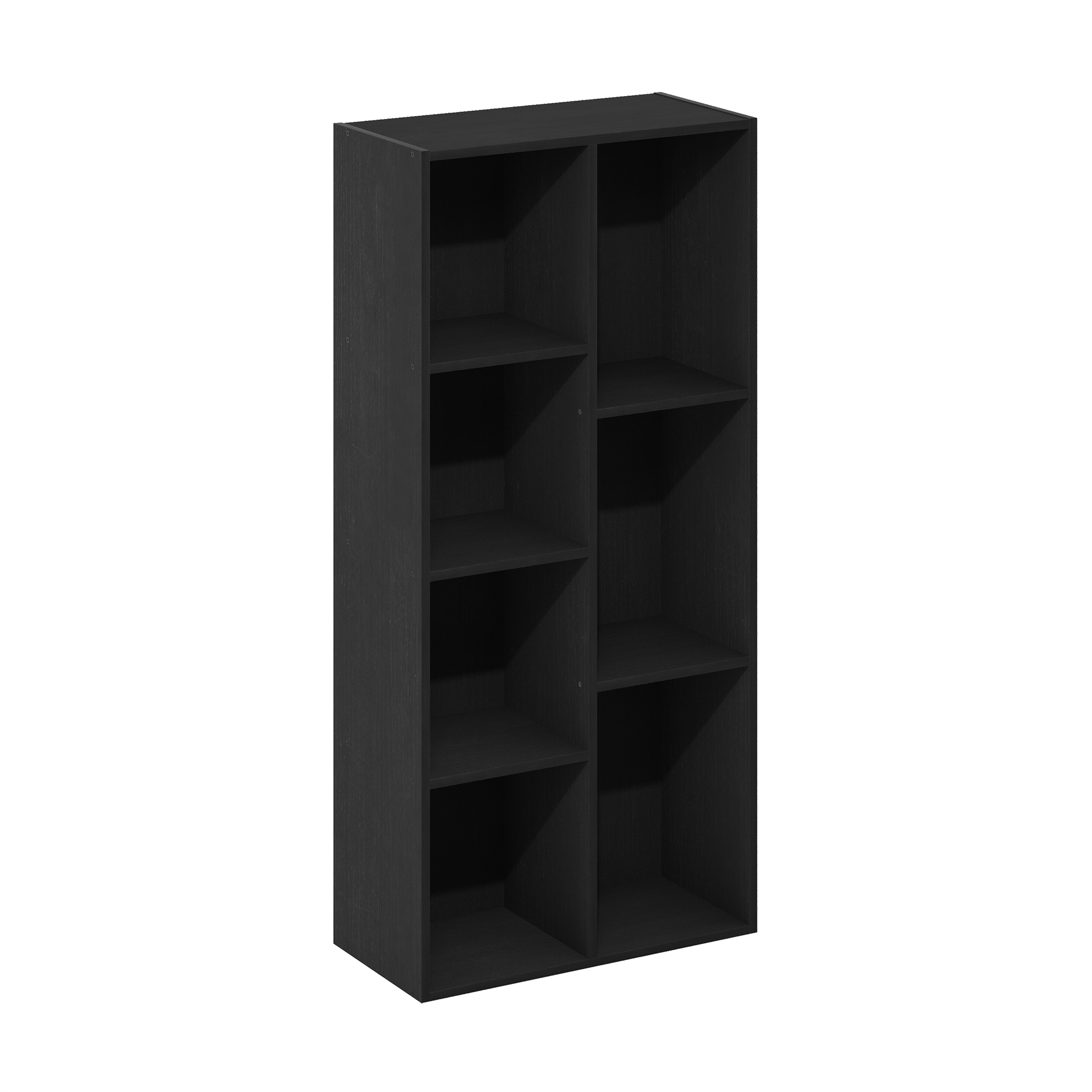 Furinno Luder Book Shelf, 7-Cube Bookshelf, Bookcase, 9.4 x 19.5 x 41.7, for Home Office, Living Room, Bedroom, Blackwood