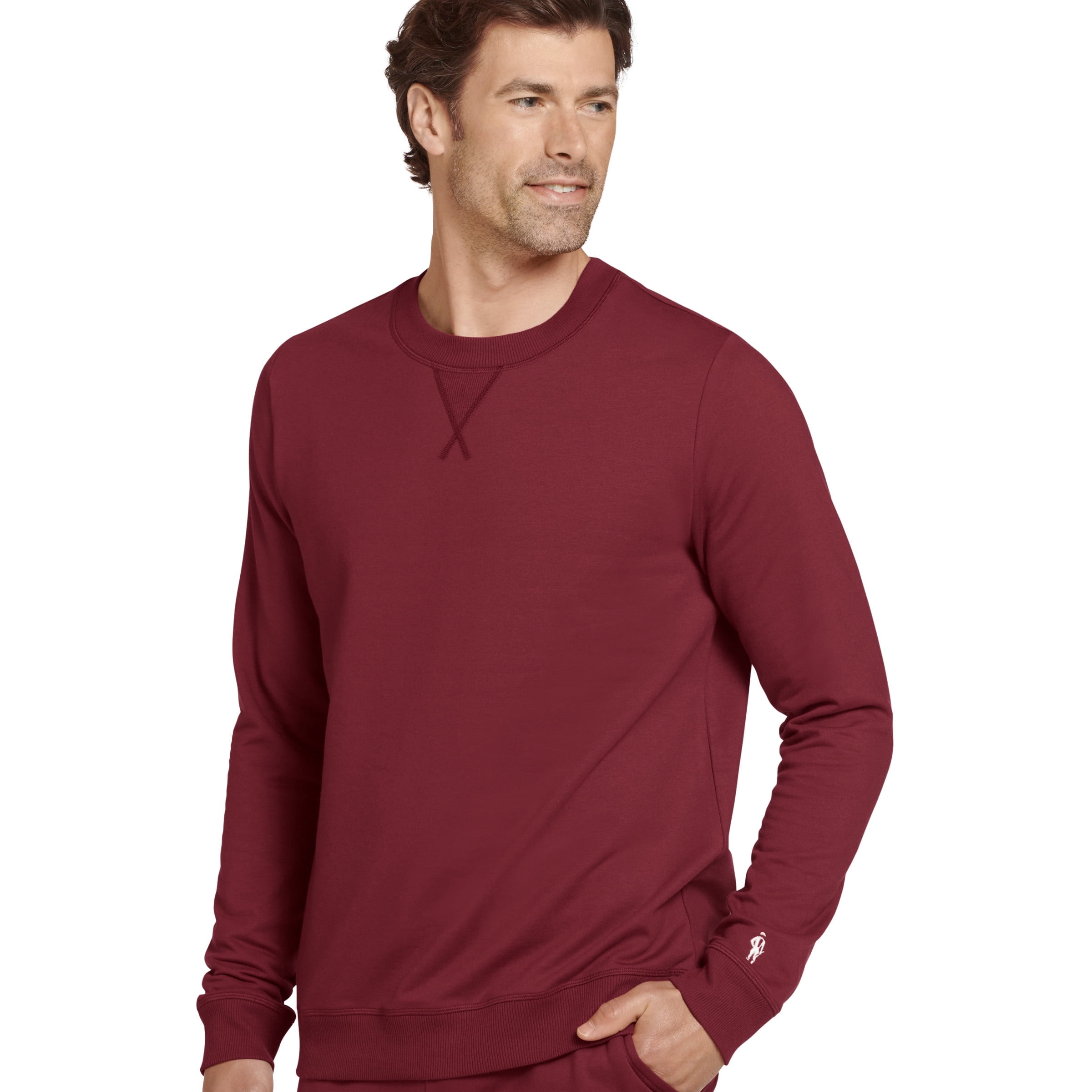 Jockey Chandail Molletonné à Col Ras du Cou pour Hommes en Mélange de Coton