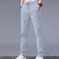thumbnail image 1 of DPTALR Men's Summer Slim Casual Solid Classic Trousers Long Pants, 1 of 3