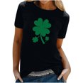 thumbnail image 2 of T-shirts de la Saint-Patrick pour Femmes Mode Col Rond Imprimé Manches Courtes T-shirt Décontracté Ample Hauts Saint-Patrick, 2 of 6