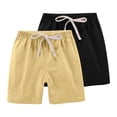 thumbnail image 1 of Extra Savings,2PC Kids Shorts, Solid Casual Sports, Drawstring, Summer, Kids' Outfit, Quick Dry, Comfortable Fit Essential Wardrobe|100%Polyester,Green,Sopatenor, 1 of 8