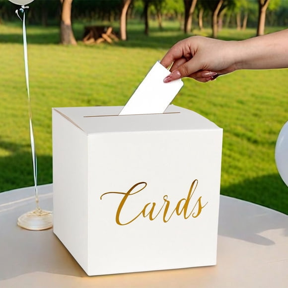 Rvkxad Foil Wedding Card Box, Foldable Greeting Card Holder for Parties Events, Gift Box, Card Collection Box