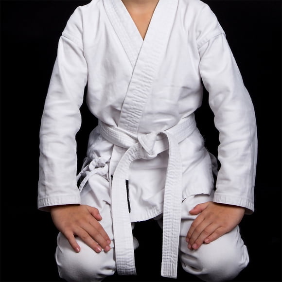 KONTONTY 2Pcs Stretchy White Karate Belt Non Shrinking Waist Wrap for Taekwondo and Karate