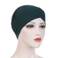 thumbnail image 1 of Femmes Solide Chapeau Indien Musulman Volant Cancer Chimio Bonnet Turban Wrap Écharpe, 1 of 2