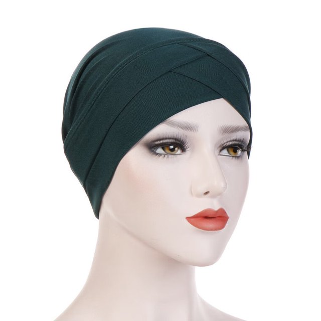 Femmes Solide Chapeau Indien Musulman Volant Cancer Chimio Bonnet Turban Wrap Écharpe