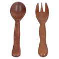 thumbnail image 2 of Ensemble de 2 Cuillères et Fourchettes en Bois Réutilisables pour Salade, Couverts de Cuisine Réutilisables pour Maison et Voyage, 2 of 14
