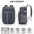 thumbnail image 3 of Retro Checkerboard Cooler Backpack - 20L High-Capacity Insulated Lunch Bag for Camping, Hiking & Outdoor Fun, 3 of 5