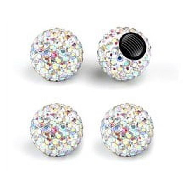 4pcs Crystal Bling Tire Valve Caps Universal Fit For Vehicles Valve Stem Caps Dustproof Waterproof Easy Installation Car Accessories