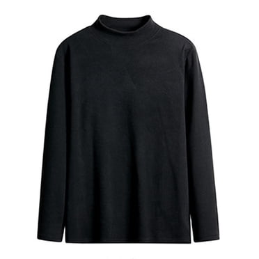 fatyb Men's Mock Neck T-Shirts Casual Long Sleeve Pullover Tops Solid Color Thermal Undershirts for Men