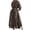 Coffee, variant on Mrat Short Dresses for Women 2024 Ladies' Temperament Commuting Lapel Collar Shirt Sleeve Loose Hem Dress Short Dresses for Graduation S-651 Khaki L