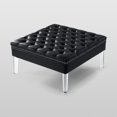 thumbnail image 3 of Inspired Home Stella Ottomane en Similicuir Table Basse Cocktail Carrée Capitonnée, Noir, 3 of 7