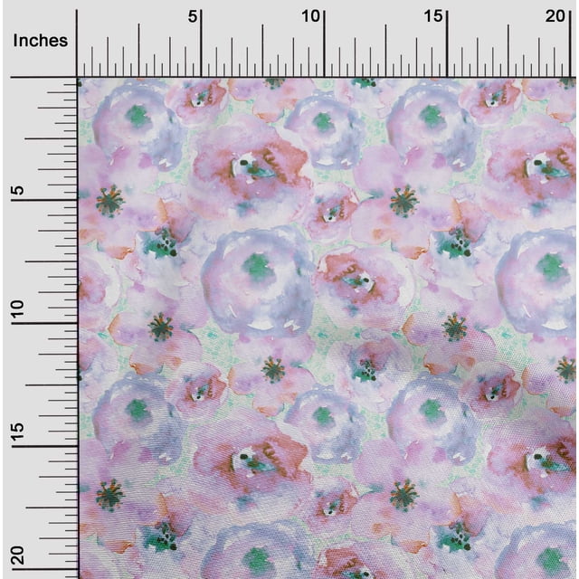 oneOone Silk Tabby Fabric Watercolor Floral_Printed Craft Fabric BTY 42 Inch Wide