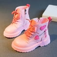 thumbnail image 2 of Kcodviy Children's Winter Leather Lace High Boots Size 6 Up Stylish Color Matching Fall Boots for Girls Side Zipper Boots, 2 of 9