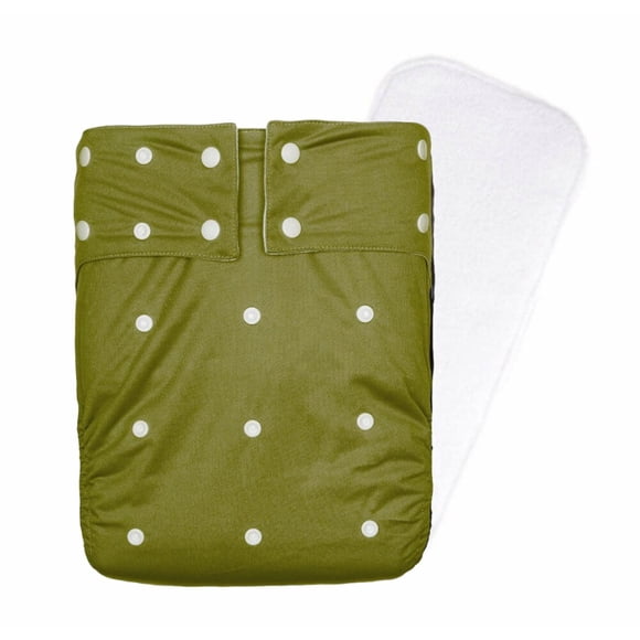 KaWaii Incontinence Adult Cloth Diaper With 1 XL Diaper Insert, Adjustable Reusable Postpartum Protective Underwear - Basil