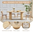 thumbnail image 2 of Table à Manger Ovale en Bois avec Pieds Semi-Circulaires, Grande Table Moderne pour Cuisine et Salle à Manger avec Base à Lattes en Bois pour Style Rustique de Ferme, Salle de Réunion Salle de Réception, Serré (Naturel), 2 of 12