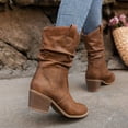 thumbnail image 1 of Amzcrzy Bottes Mi-Mollet pour Femmes Bottes Chaudes Rétro à Fermeture Éclair Bout Rond Chaussures Bottes Mi-Mollet Bottes pour Femmes Chaussures pour Femmes Bottes pour Femmes Bottes pour Dames Chaussures pour Femmes Bottes pour Dames, 1 of 6