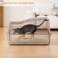 thumbnail image 3 of Stainless Steel Litter Box with Lid, Enclosed Litter Box with Cat Litter Mat and Scoop, Extra Large High Sided Cat Litter Trays Easy Clean Detachable, 3 of 7