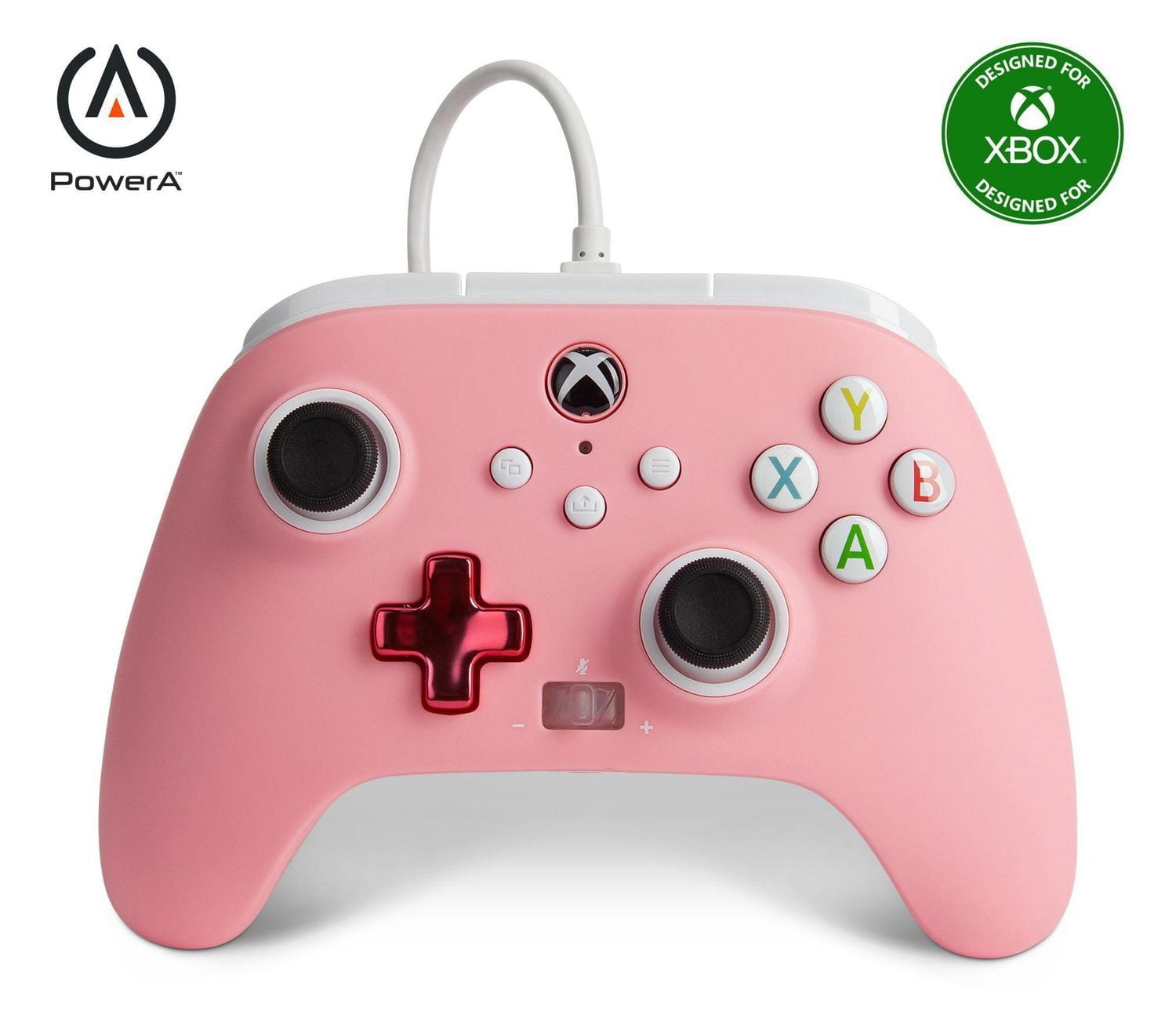 Manette câblée PowerA améliorée pour Xbox – Rose
