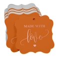 thumbnail image 3 of Inkdotpot Pack Of 100 Made With Love Wedding Paper Tags DIY Craft Bracket Shape Real Rose Gold Foil Hang Tags, 3 of 7