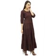 thumbnail image 4 of Bimba Robe Maxi d'Été en Coton à Manches 3/4 pour Femme, Taille à Cordon, 4 of 8