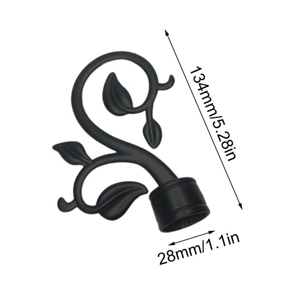 HOARBOEG Set Of 2 Sleek Curtain Rod Finials 28mm Diameter Leaf