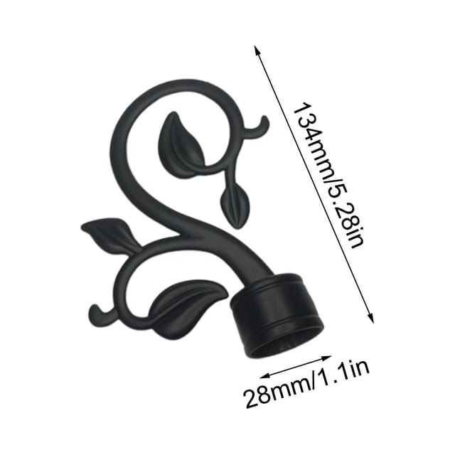 Ensemble de 2 Embouts Élégants pour Tringle à Rideaux Diamètre 28 mm Feuille