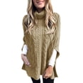 thumbnail image 2 of IMENGL Long sleeves plus size sweater dress, Brown L, Size M-2XL, 2 of 5