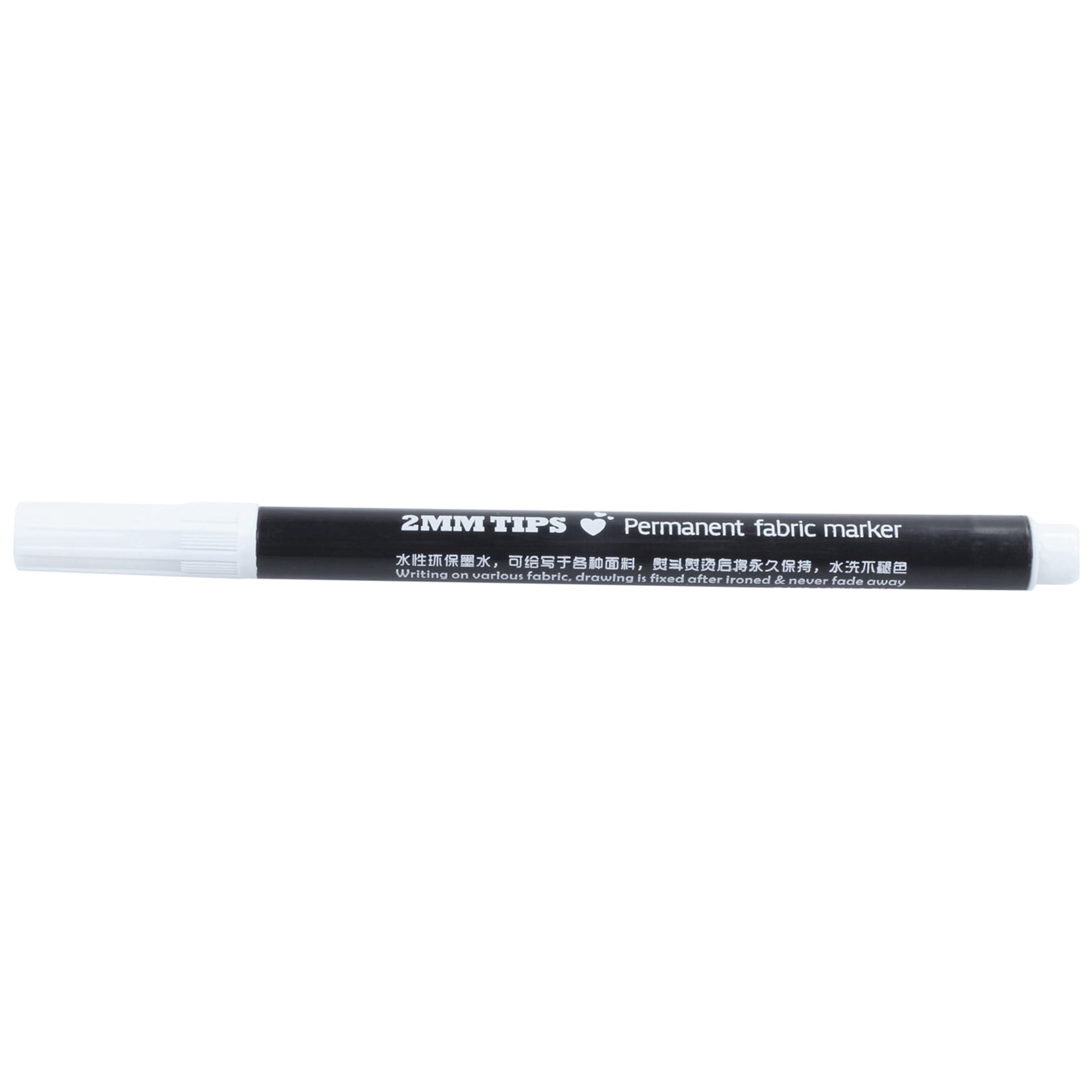 2 x Fabric Marker Pens Permanent Colors For DIY Textile Clothes T-Shirt Shoes white