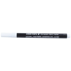 2 x Fabric Marker Pens Permanent Colors For DIY Textile Clothes T-Shirt Shoes white
