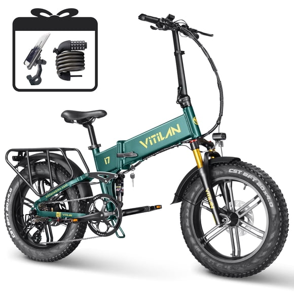 VITILAN i7 Pro 3.0 Electric Bike Adults Folding 750W Eiwol Motor Fat Tire Ebike Removable 20AH SAM-Sung Cell Battery Full Suspension Electric Bicycle