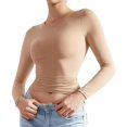thumbnail image 4 of Timegard Hauts pour Femmes Col Rond Manches Longues T-Shirt Basique Uni Automne Décontracté Ajusté Hauts sous-Vêtements, 4 of 9