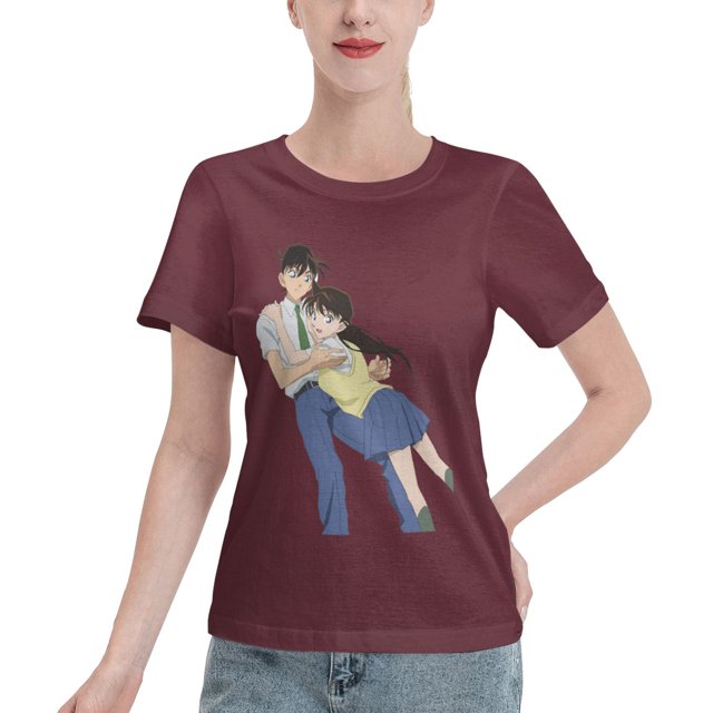 T-Shirt Basique à Manches Courtes pour Femmes Conan and Xiaolan