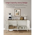 thumbnail image 3 of VASAGLE LIRY Collection - Armoire de Rangement, Buffet, Bahut, Crédence, avec Tablettes Ajustables, pour Entrée, Blanc Rustique et Brun Miel, 3 of 6