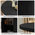 thumbnail image 3 of Wirrytor 47" Black Dining Room Table with Storage, Modern Round Table for 4, Kitchen table with 2-Layer Storage Shelves, Circle Dining Table, 3 of 9