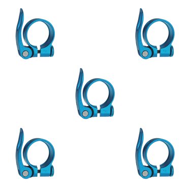 Maoww Collier de Verrouillage de Tige de Selle de Vélo en Alliage d'Aluminium à Dégagement Rapide Accessoires de Réparation Pièce de Rechange Bleu Clair 5Ensemble