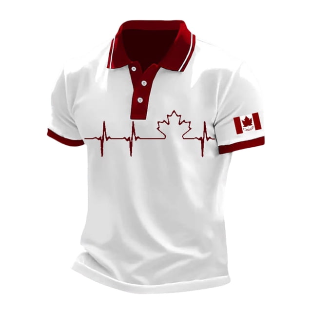 Adult Mens Polos Shirt Short Sleeve Button Tee Shirt Lightweight White Golf Tops