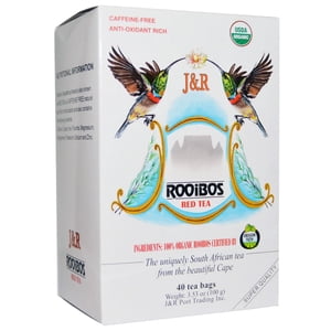 J&R Port Trading Co., Thé rouge Rooibos pur, sans caféine, 40 Sacs à thé, 3.53 oz (100 g)