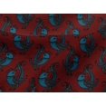 thumbnail image 4 of oneOone Viscose Jersey Dark Red Fabric Bird Block Sewing Craft Projects Fabric Prints By Yard 60 Inch Wide, 4 of 5