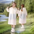 thumbnail image 1 of Cowsor Ponchos de Pluie Imperméables pour Garçons Filles Poncho de Pluie Réutilisable avec Capuchon et Manches Manteaux de Pluie Imperméables d'Extérieur Veste, 1 of 7