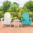 thumbnail image 3 of Gymax Lot de 4 Chaises Adirondack Pliantes pour Patio, Résistantes aux Intempéries, avec Porte-Gobelet, Cour, Blanc, 3 of 8