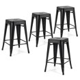 thumbnail image 1 of Gymax Tabourets de Bar en Métal - Ensemble de 4, Noir, 1 of 10
