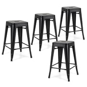 Gymax Metal Bar Stools - Set of 4, Black