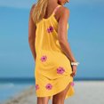 thumbnail image 4 of Ovzne Robes pour Femmes Robe pour Femme Robes d'Été Imprimées Amples Col en V Sans Manches Robes de Soleil avec Poches Robe de Vacances Imprimée Liquidation, 4 of 5