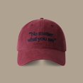 thumbnail image 2 of TIEVOSA Big Head Round Baseball Cap Four Seasons Embroidered Face Small Wide Curved Cap, 2 of 3