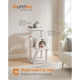 thumbnail image 3 of Feandrea Cat Tree, Small Cat Tower with Widened Perch for Large Cats Indoor, Kittens, 37.8-inch Multi-Level Cat Condo, Scratching Posts and Ramp, 2-Door Cat Cave, Cat Basket, 3 of 8