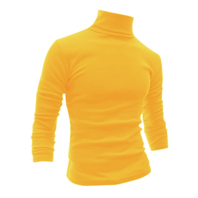 INSPIRE CHIC Men's Pullover Turtle Neck Long Sleeves Stretchy Slim Fit Tops