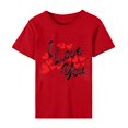 thumbnail image 4 of Pisexur T-shirt de la Saint-Valentin pour Femmes, Imprimé Amour, Manches Courtes, Col Rond, 4 of 5